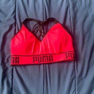 Puma Limited edition Black/Neon Pink Sports Bra 💗